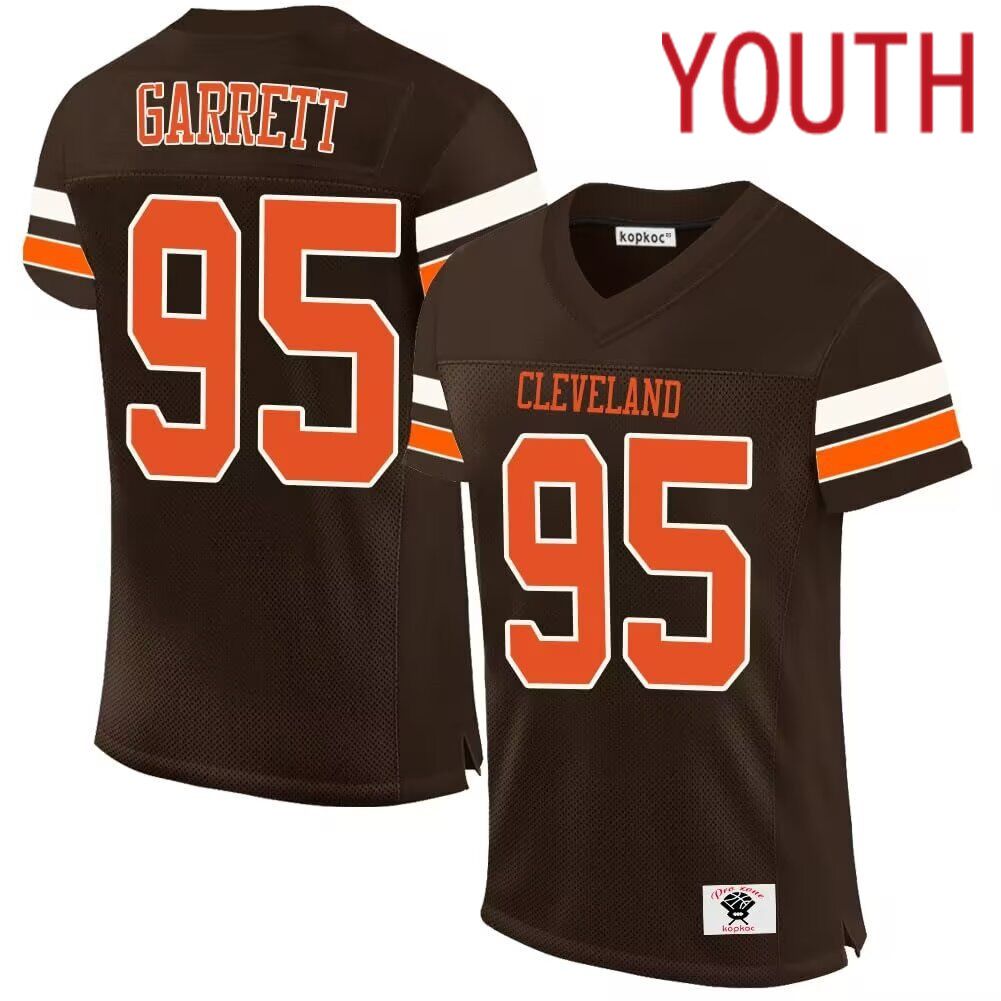 Youth Cleveland Browns 95 Garrett brown 2024 Nike Limited NFL throwback Jersey